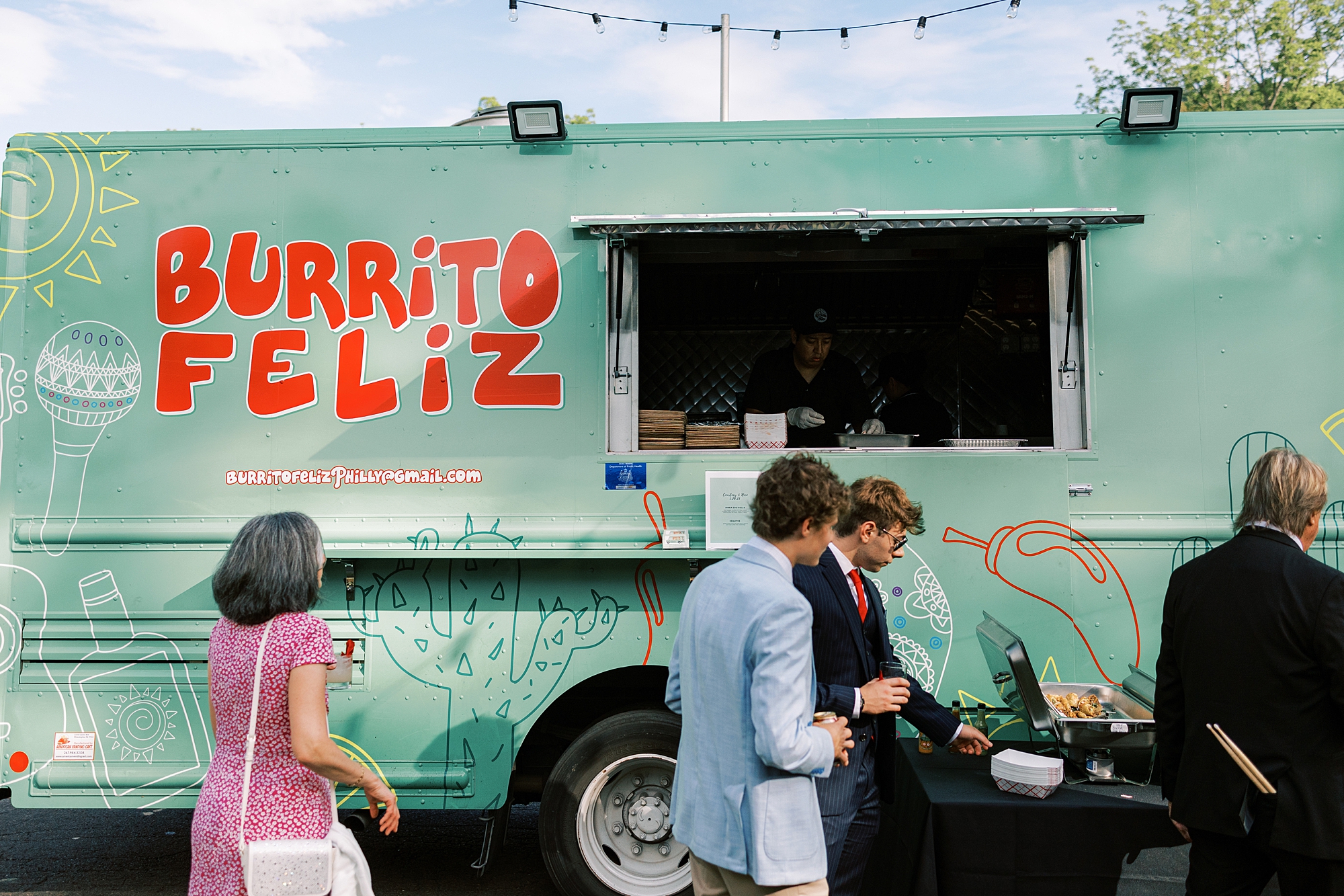 burrito food truck for reception at Bowman's Hill Wildflower Preserve