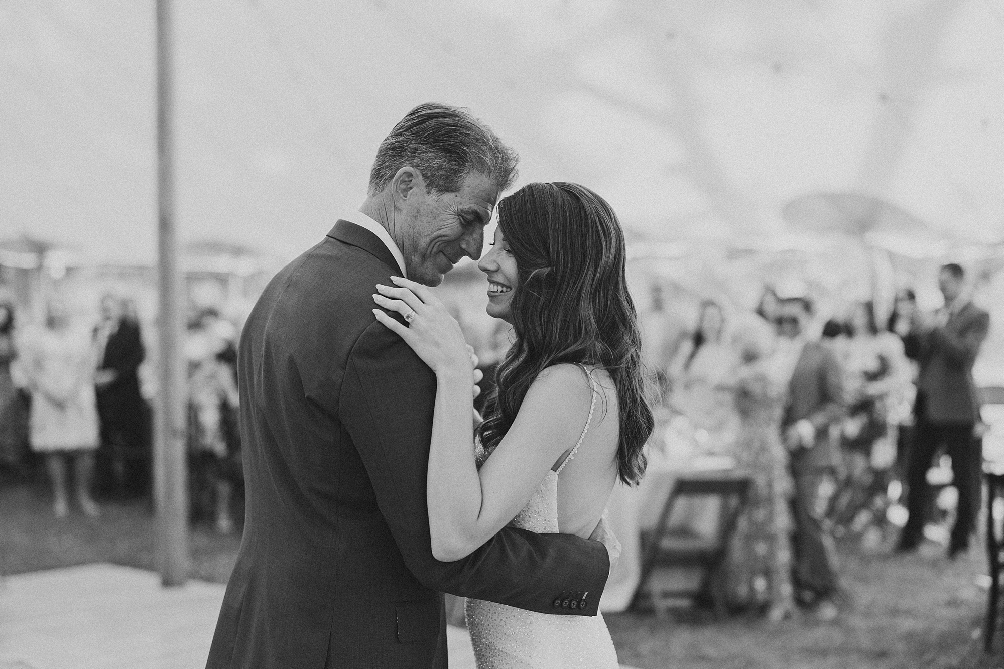 bride dances with father during wedding reception in New Hope PA