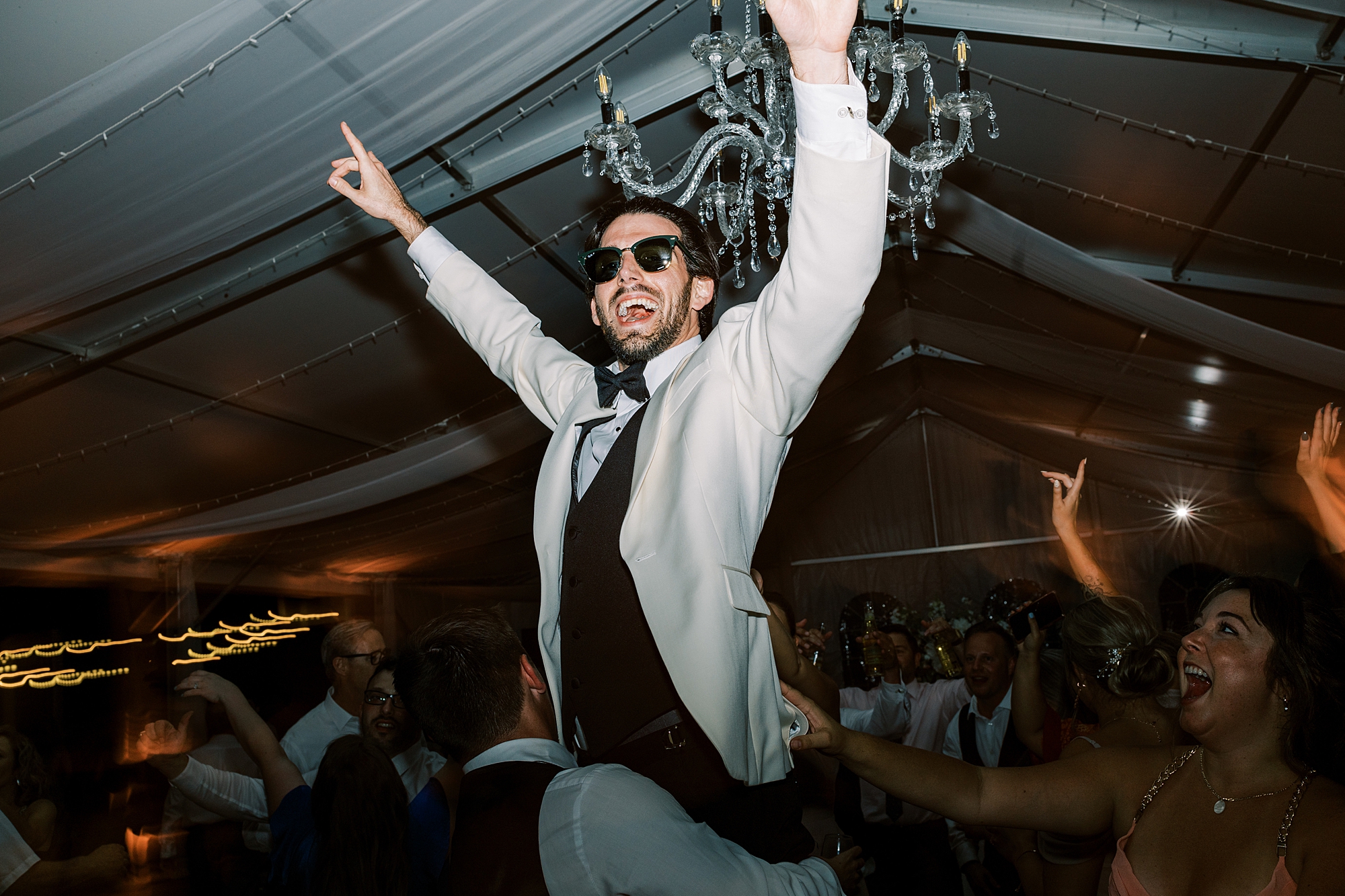 groomsman dances during Wrightsville PA Wedding reception