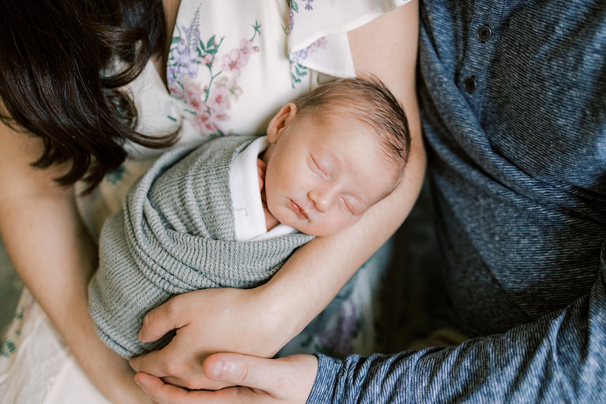 parents snuggle with son during Philadelphia newborn portraits
