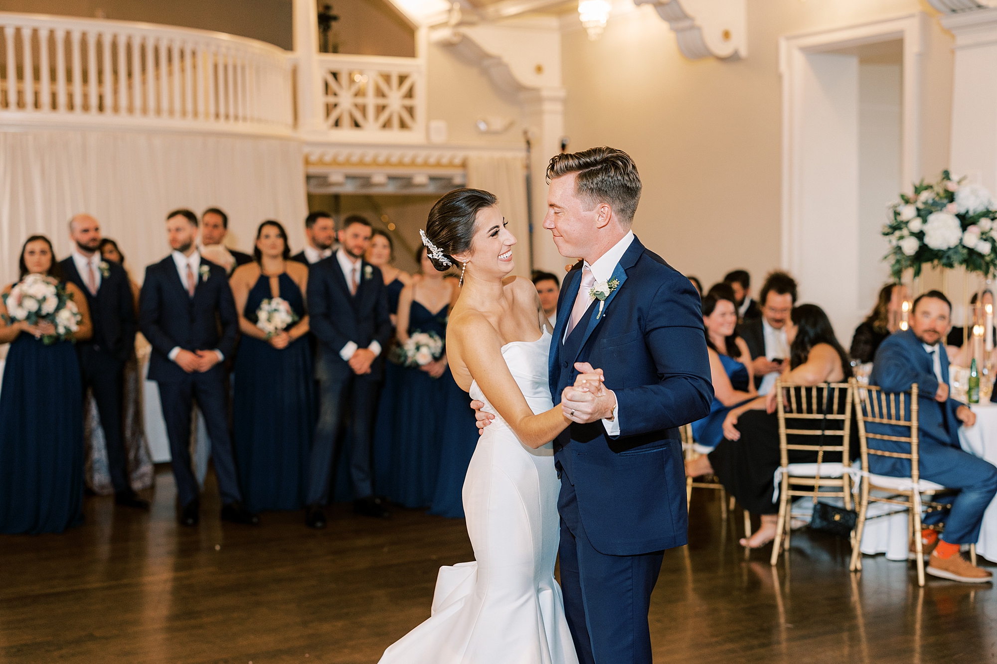 bride and groom dance during PA wedding reception 