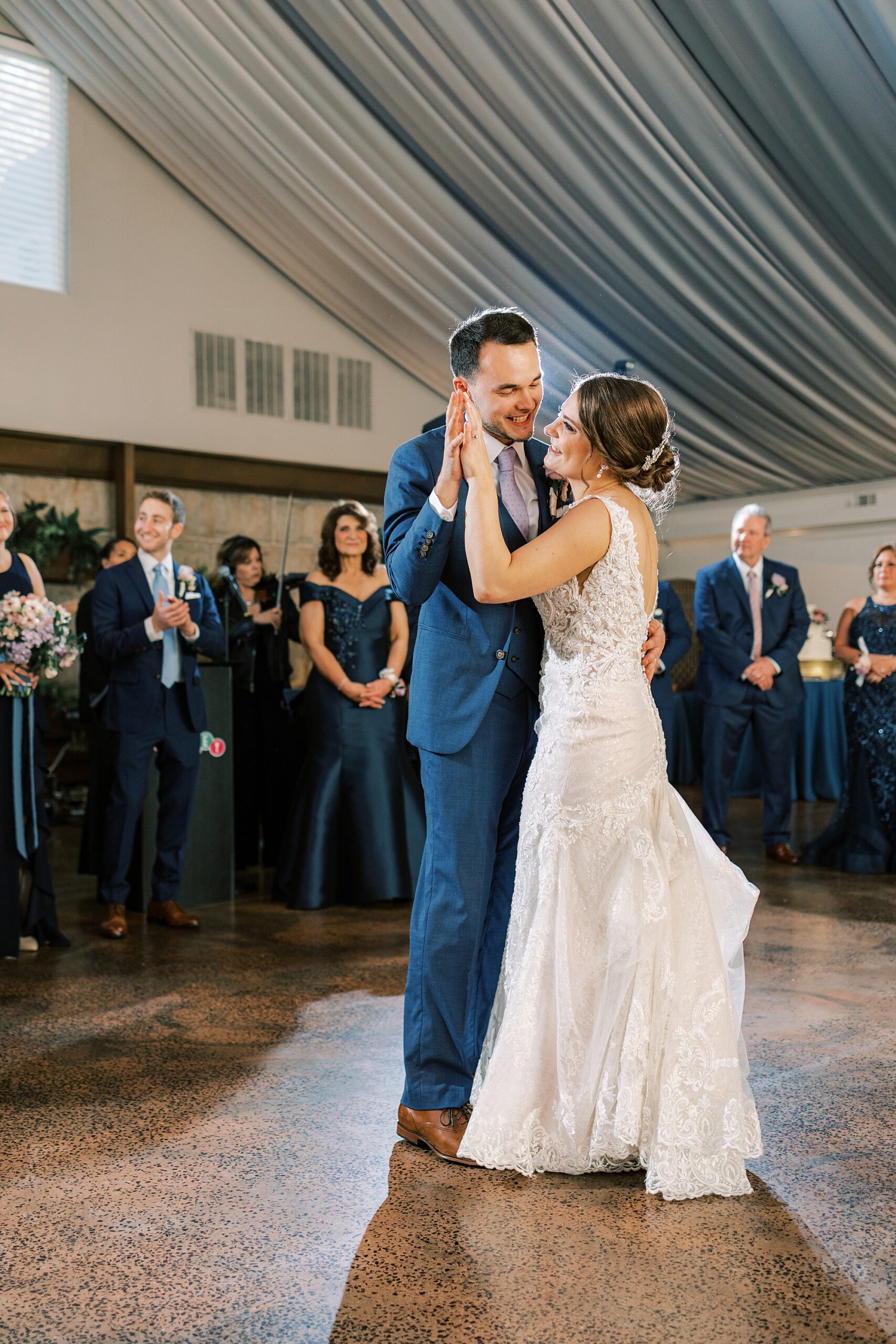 first dance for husband and wife during Perkasie PA wedding reception 