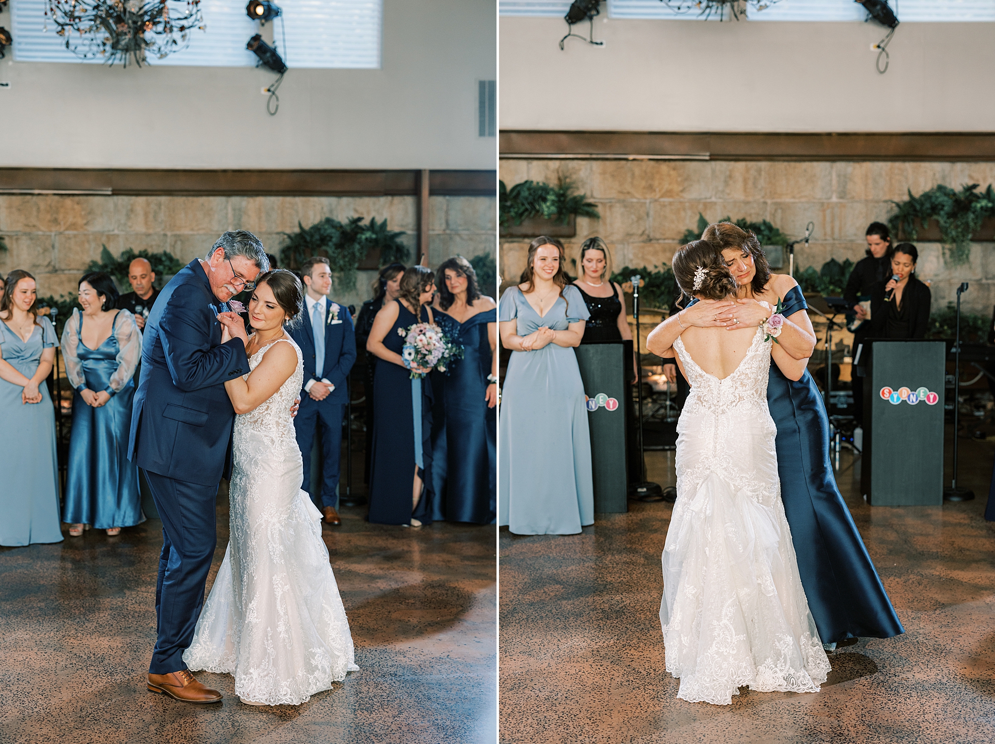 bride dances with parents during Perkasie PA wedding reception 