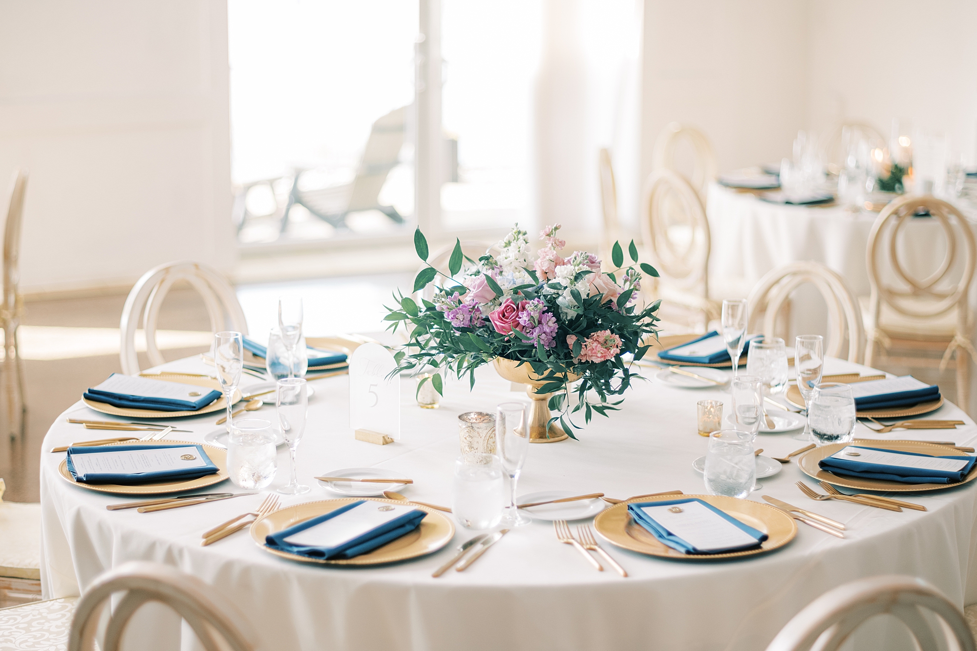 place setting for spring wedding reception at Lake House Inn