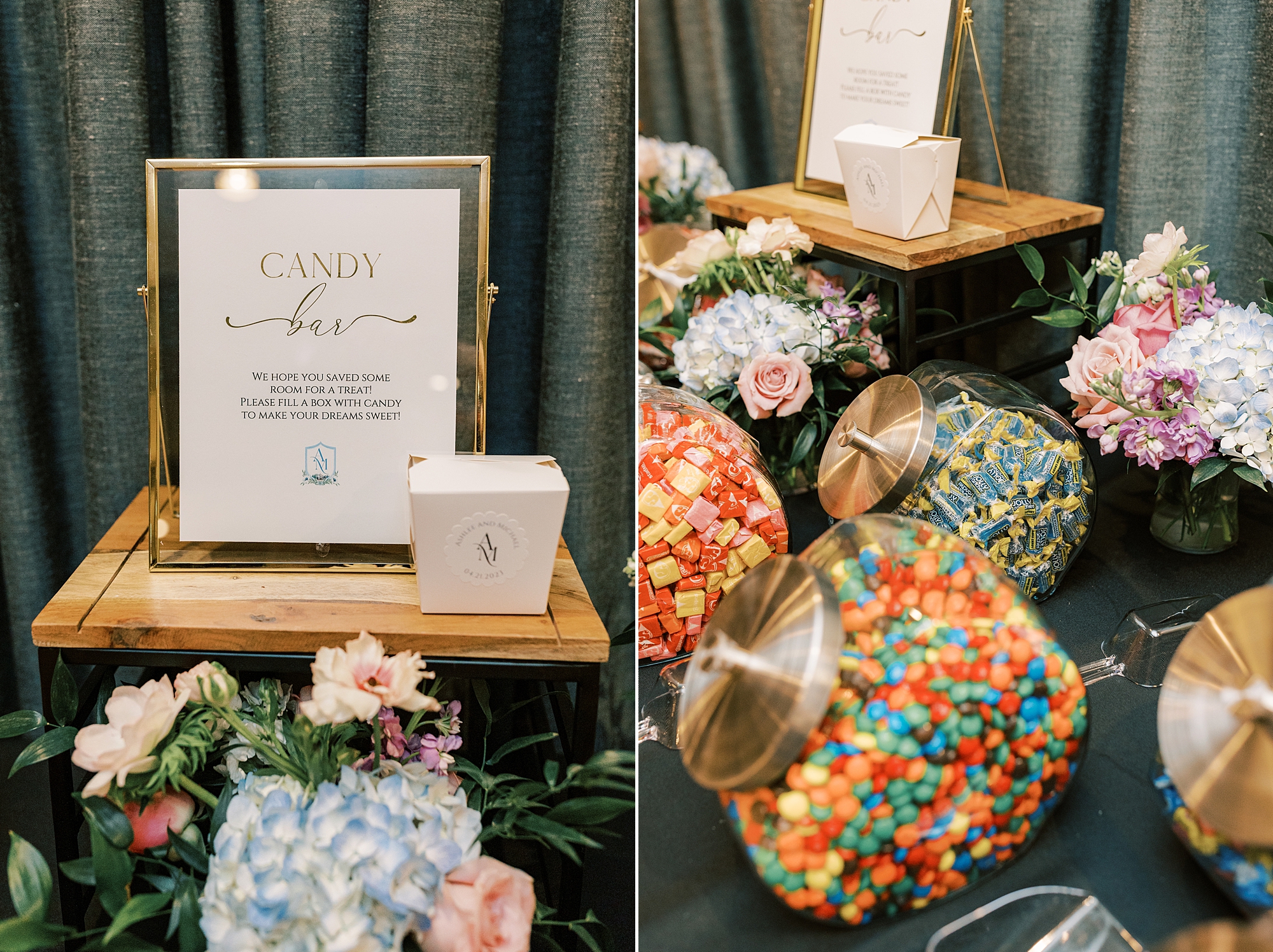 candy bar for favors from spring wedding reception 