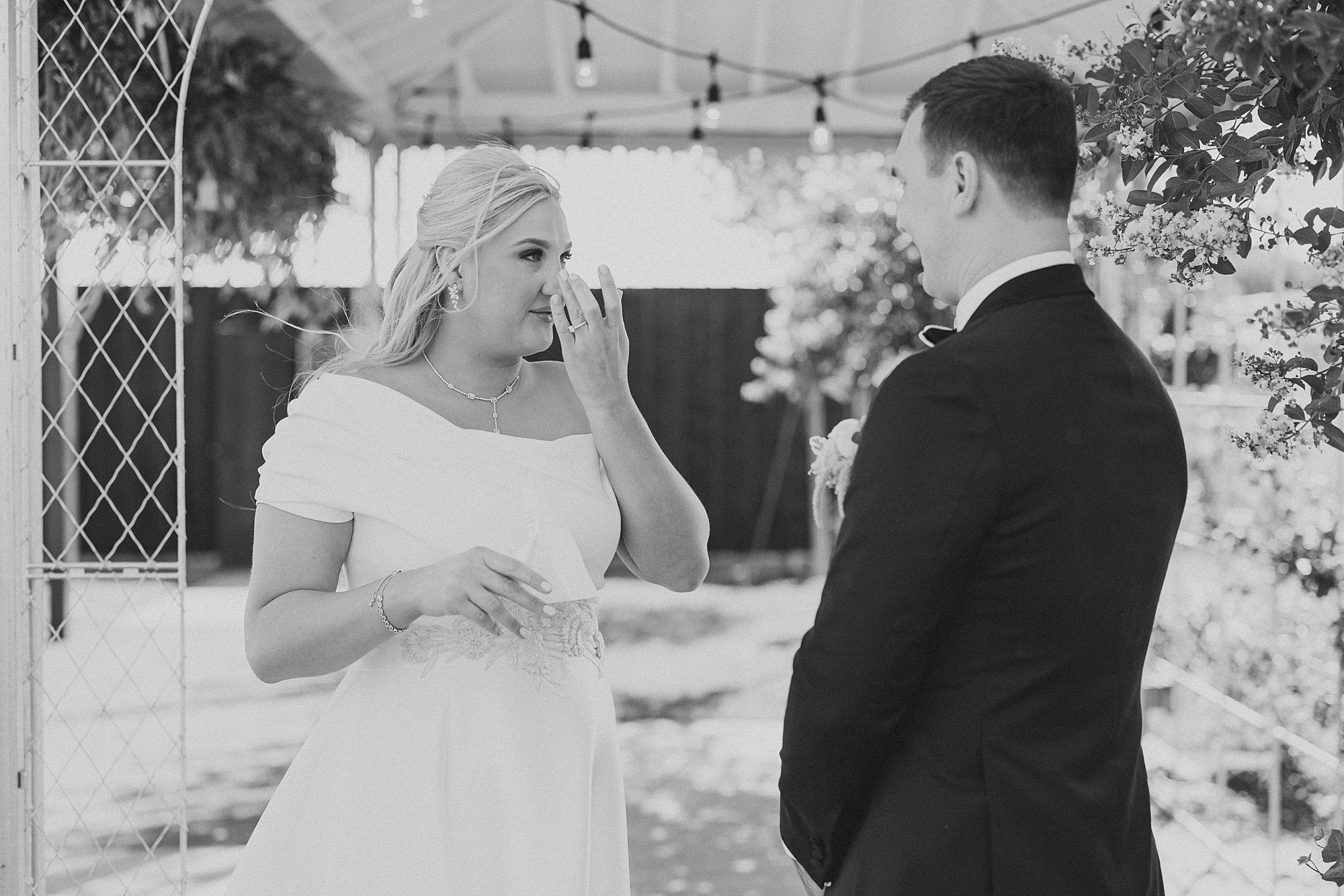 bride cries reading private vows to groom on wedding day