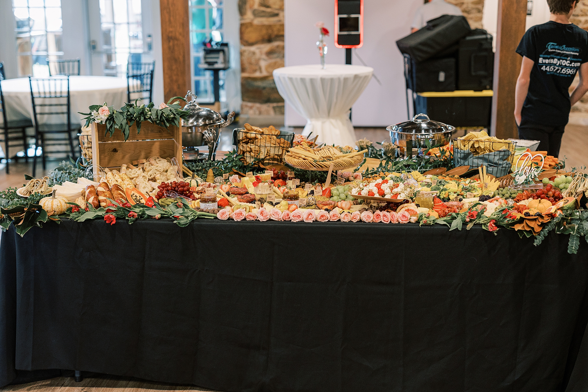 grazing table for fall wedding reception at Osbornia Farm