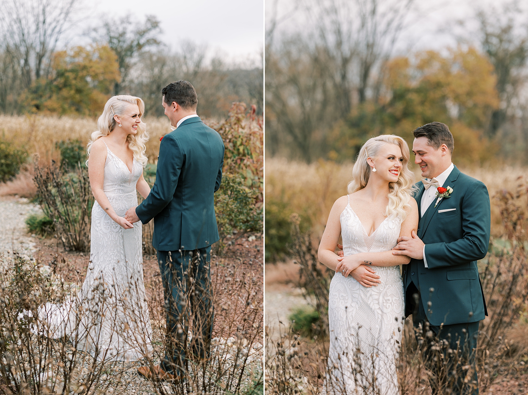 bride and groom hug during first look in Lancaster County PA