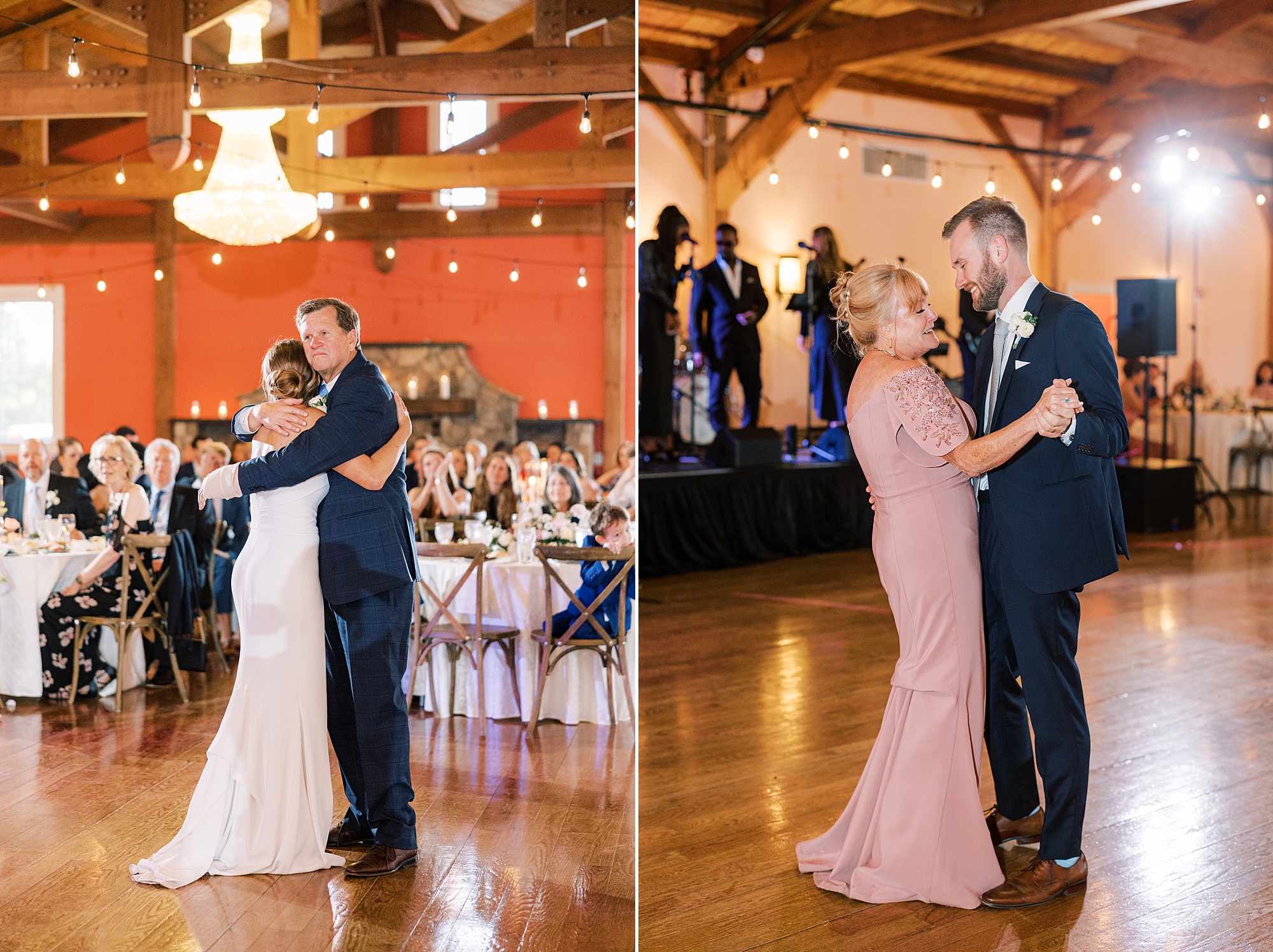 newlyweds dance with parents during NJ wedding reception 