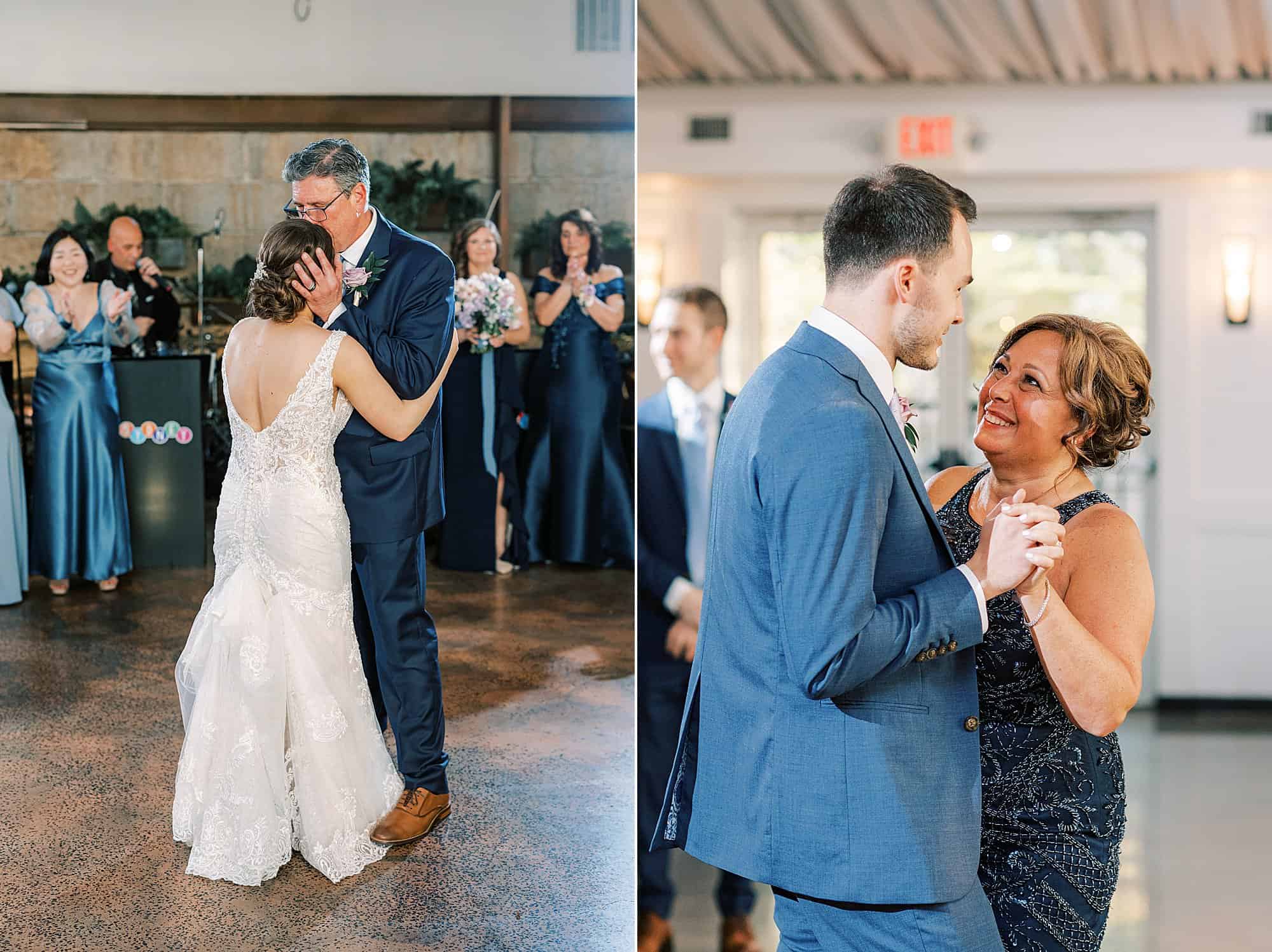 bride dances with parents during Perkasie PA wedding reception