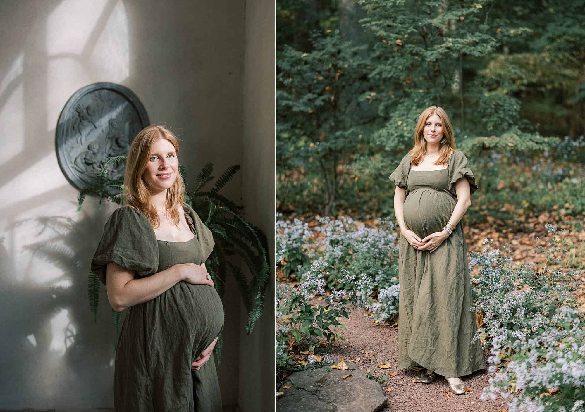 beautiful fine art portraits of a pregnant mother taken at Winterthur in Wilmington Delaware a wonderful alternative to Longwood Gardens for a family or engagement photography session