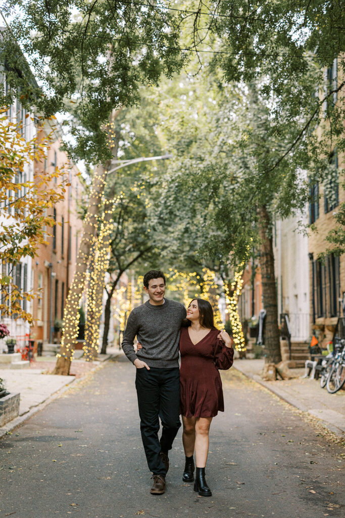Amy and Chas wandering the residential backstreets near Rittenhouse Square